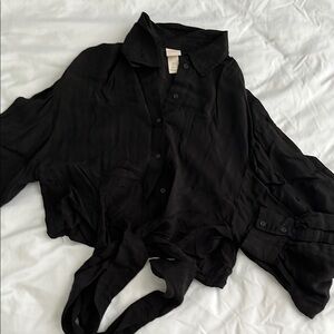 H&M Black Button-Up Blouse
